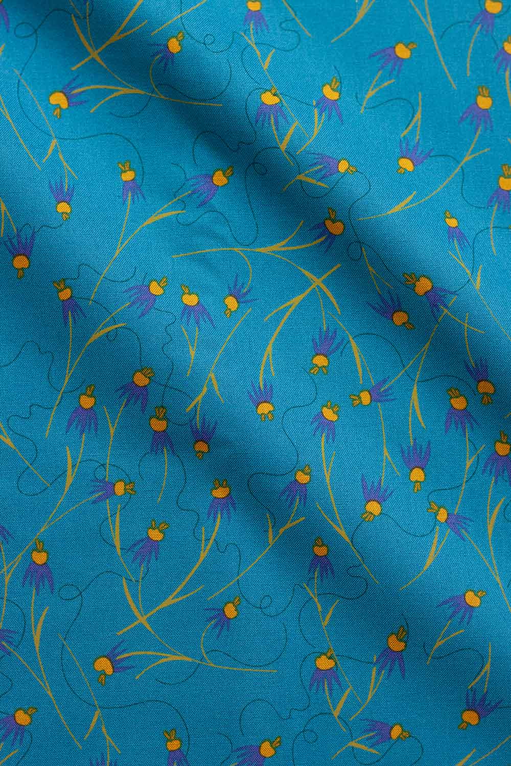 wildflowers coneflower in bluebell yardage