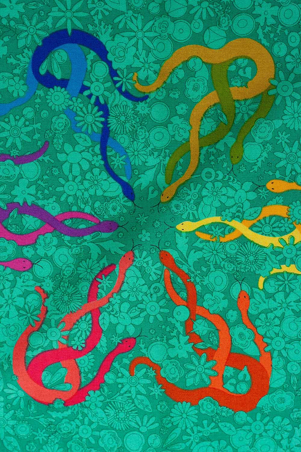 wildflowers hideaway in teal yardage