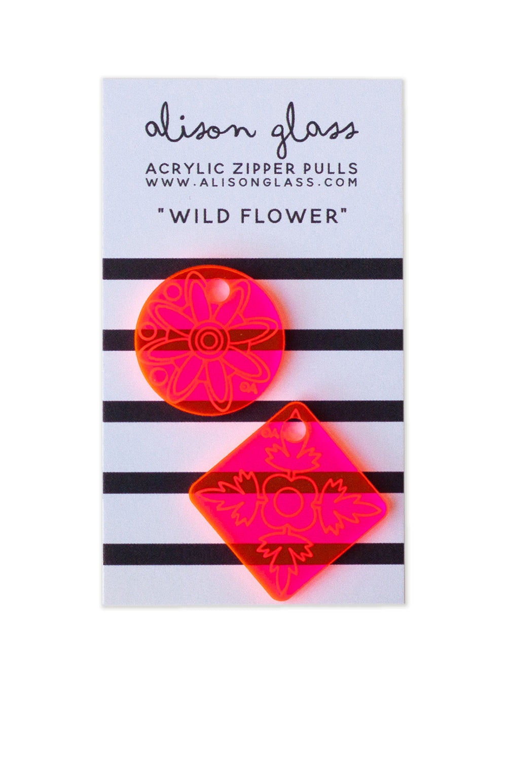 wild flower zipper pulls